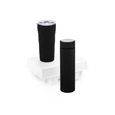 Подарочный набор FAMILY с термосом и термокружкой, черный-0