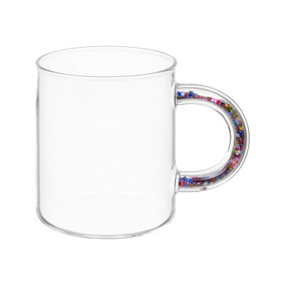 Стеклянная кружка с блестками в ручке Feria-1