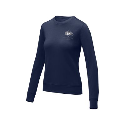 Женский свитер Zenon с круглым вырезом, темно-синий-5