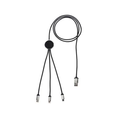 Кабель 3-в-1 с подсветкой логотипа Ion, черный-1