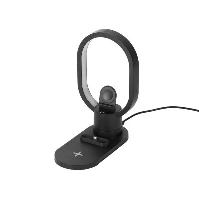 Беспроводная зарядная станция 4-в-1 Portal c лампой, 15 Вт, черный-1