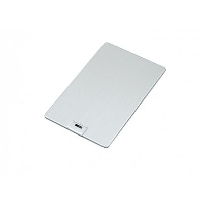 USB-флешка на 16 Гб в виде металлической карты, с раскладным чипом, серебро-2