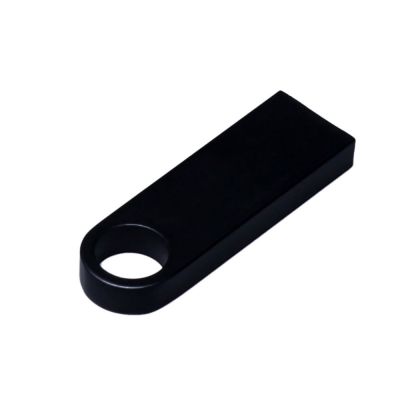 USB 2.0-флешка на 16 Гб с мини чипом и круглым отверстием, черный-2