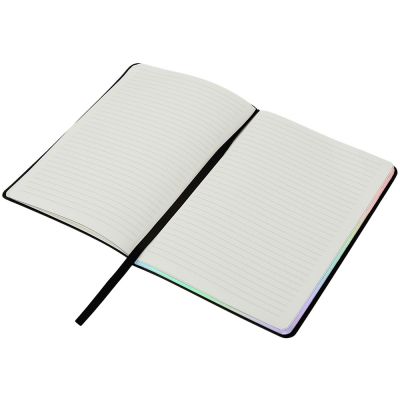 Блокнот А5 в гибкой обложке Fellini с голографическим срезом, черный-4