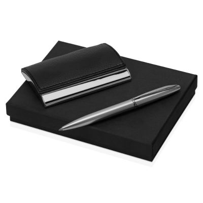 Набор Партнер: визитница, ручка шариковая, черный-0