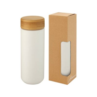 Lumi керамическая кружка объемом 300 мл с бамбуковой крышкой, белый-0