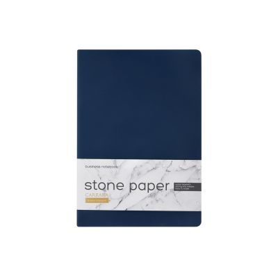 Тетрадь с каменной бумагой А5 Carrara 40 л., линейка, темно-синий-1