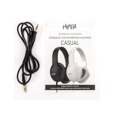 HIPER Наушники накладные WIRED CASUAL BLACK HTW-OV1-8
