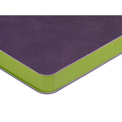 Ежедневник А5 датированный Boston 2026, фиолетовый с салатовым обрезом-3