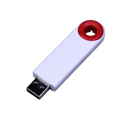 USB-флешка промо на 32 Гб прямоугольной формы, выдвижной механизм, красный-0