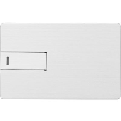 Флеш-карта USB 2.0 64 Gb в виде металлической карты Card Metal, серебристый-2