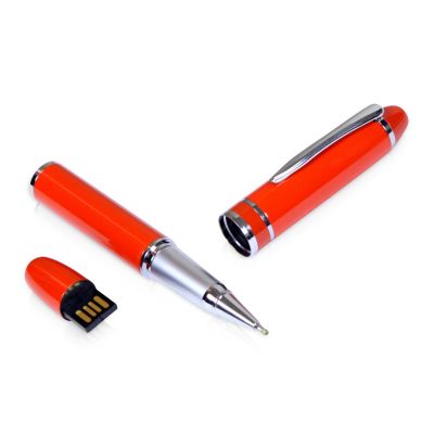 USB-флешка на 32 Гб в виде ручки с мини чипом, оранжевый-0