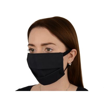 Маска для лица многоразовая из хлопка, черный-1