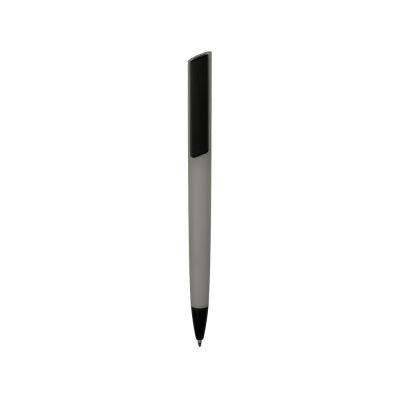 Ручка пластиковая soft-touch шариковая Taper, серый/черный-1