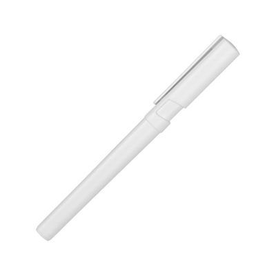 Ручка пластиковая шариковая трехгранная Nook с подставкой для телефона в колпачке, белый-2