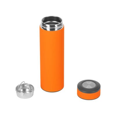 Вакуумный термос Vacuum Flask C1, soft touch, 420мл, оранжевый-1