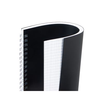 Блокнот на пружине в пластиковой обложке А5, черный-4