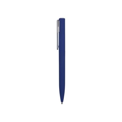 Ручка шариковая пластиковая Bon с покрытием soft touch, темно-синий-2