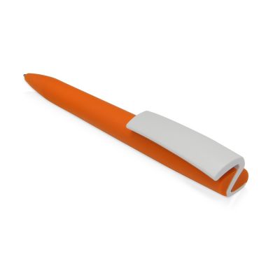 Ручка пластиковая soft-touch шариковая Zorro, оранжевый/белый-4