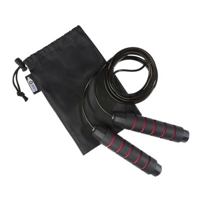 Austin, скакалка с мягкими ручками в чехле из переработанного PET-материала, красный-4