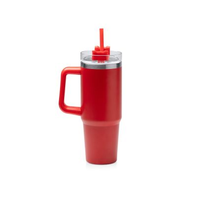 Термокружка Крэнстон с двойными стенками из переработанной нержавеющей стали, красный-0