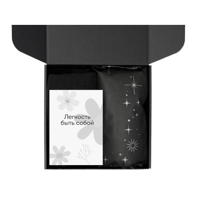 Подарочный набор Re:f. Walk с палантином, шоппером и термосом, черный-2