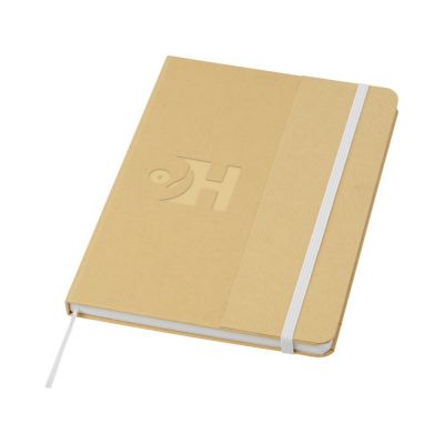 Nelida блокнот формата А5 в твердой обложке из переработанного картона - Белый-3