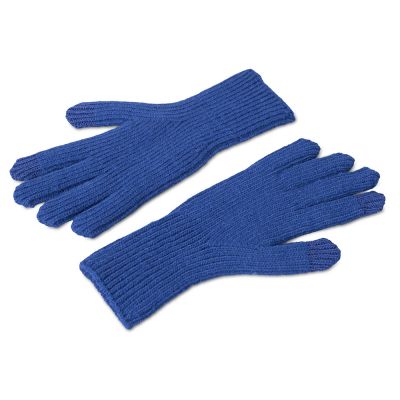 Подарочный набор с перчатками, термосом и чаем, синий-6