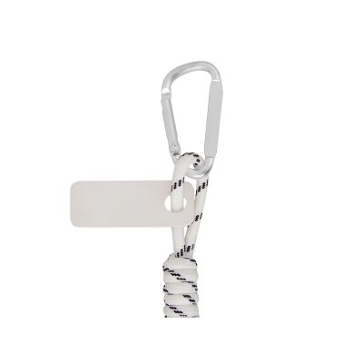 Брелок-веревочка на карабине Trinket, черно-белый-2