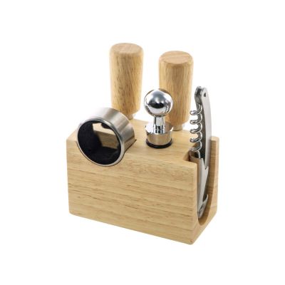 Набор Save time для сыра и вина со съемной подставкой, натуральный, серебристый-4