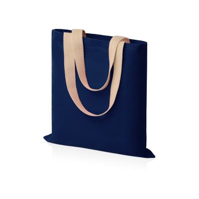 Сумка для шопинга Steady из хлопка с парусиновыми ручками, 260 г/м2, темно-синий-0