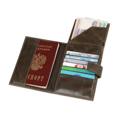 Бумажник путешественника Druid с отделением для паспорта, коричневый-3