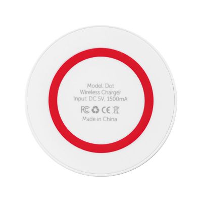 Беспроводное зарядное устройство Dot, 5 Вт, белый/красный-4