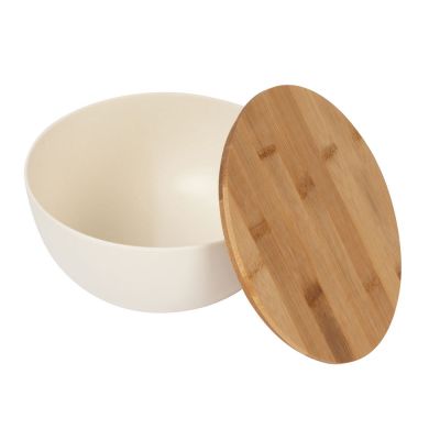 Салатник Bowl с бамбуковой крышкой, бежевый-1