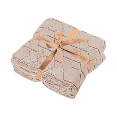 Светящийся в темноте плед Lattice бежевый-5