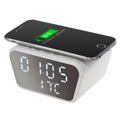 Настольные часы с функцией беспроводной зарядки Wake, 10 Вт-1