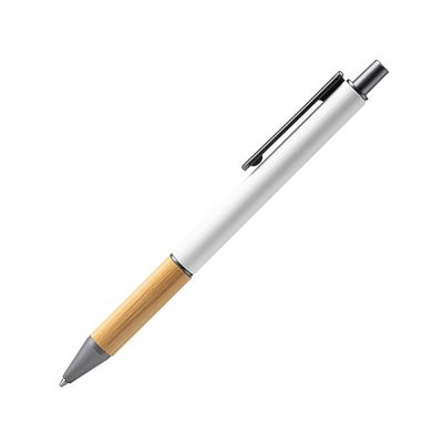 Ручка шариковая PENTA металлическая с бамбуковой вставкой, белый-0
