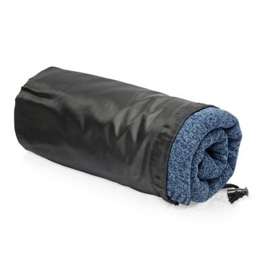 Плед вязаный Blend в чехле, синий-2