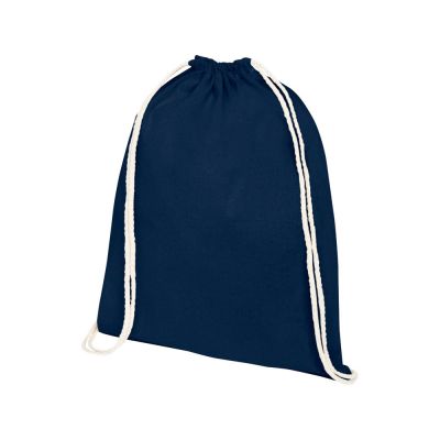 Рюкзак со шнурком Tenes из хлопка плотностью 140 г/м2, темно-синий-0