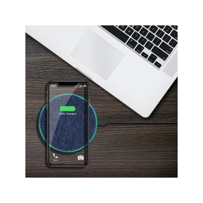 RIVACASE VA4915 BL3 беспроводное ЗУ 10 Вт, синяя ткань, 12/96-8