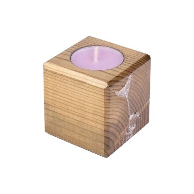 Свеча в декоративном подсвечнике, цв. орех, аром. лаванда-2