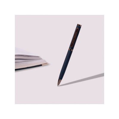 Ручка Firenze шариковая автоматическая софт-тач, синяя-3