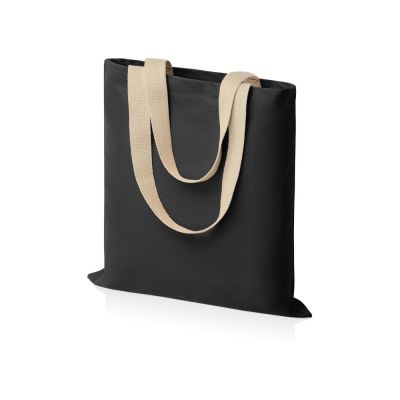 Сумка для шопинга Steady из хлопка с парусиновыми ручками, 260 г/м2, черный-0
