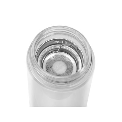 Стеклянный термос с двойными стенками и ситечком 320 мл Badachu, прозрачный-2