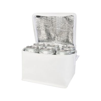 Spectrum нетканая сумка-холодильник, 4 л, на 6 банок, из переработанных материалов, белый-0