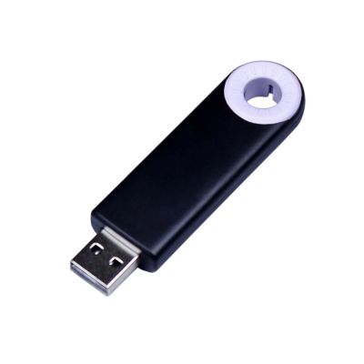 USB-флешка промо на 32 Гб прямоугольной формы, выдвижной механизм, белый-0