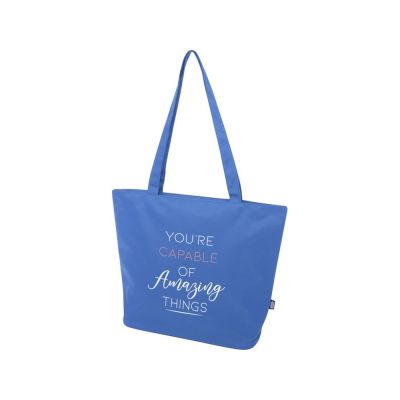 Panama эко-сумка на молнии из переработанных материалов по стандарту GRS объемом 20 л - Ярко-синий-4