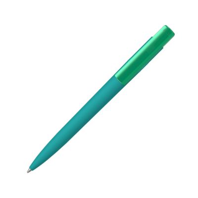 Шариковая ручка RECYCLED PET PEN PRO K transparent GUM soft-touch, бирюзовый-0