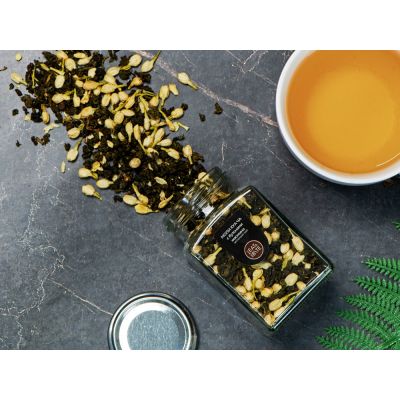 Чай зеленый, серия Bouquet, моли хуа с бутонами жасмина, стеклянная банка-5