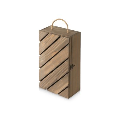 Коробка подарочная из массива дерева для 2х бутылок-0